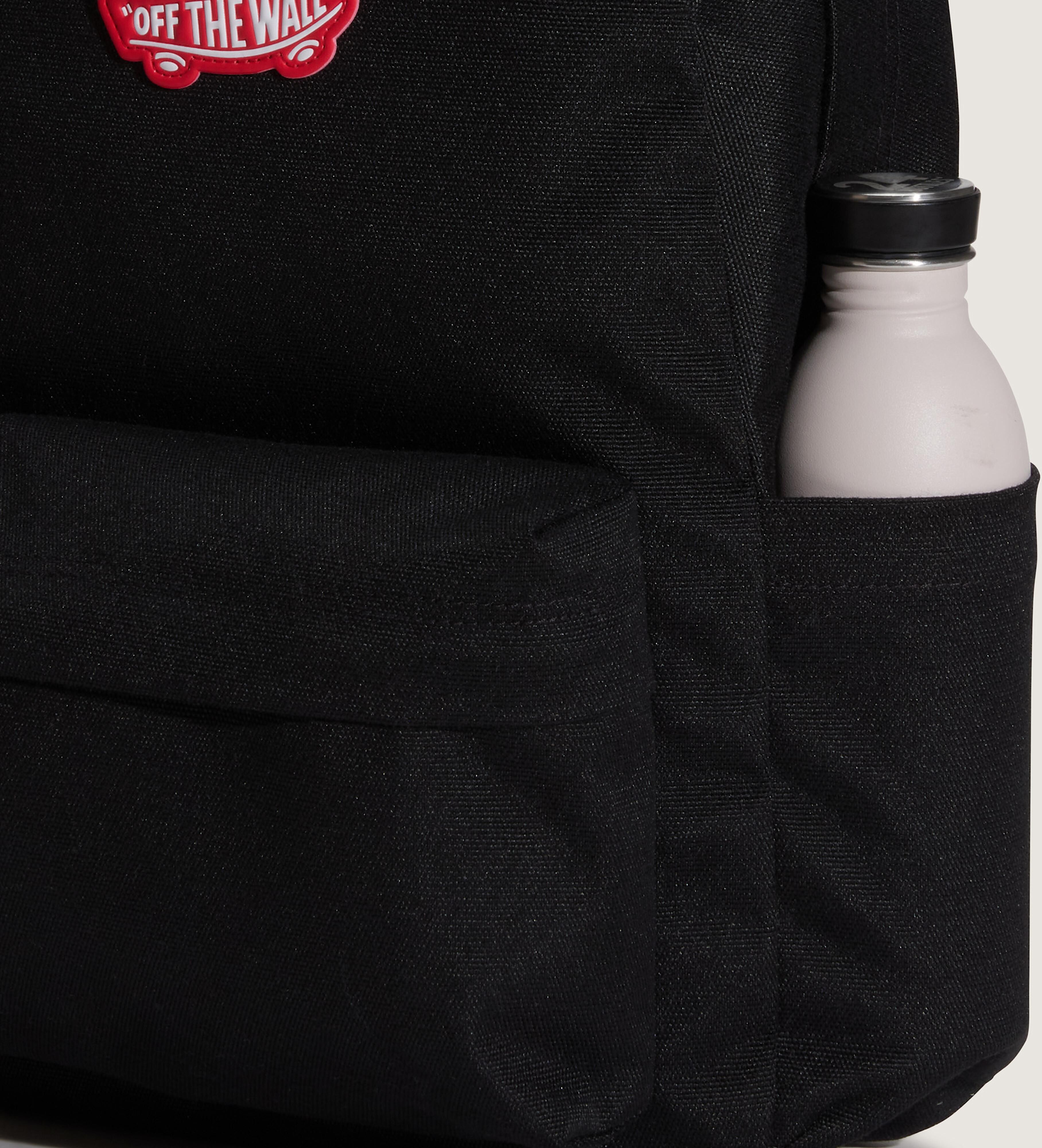 Rucksack VANS "OLD SKOOL GROM BACKPACK", schwarz (schwarz, chili), Rucksäcke, Kinder, Obermaterial: 100% Polyester, Rucksack, für Kinder, 18 Liter Volumen, Zwei-Taschen-Design, mit Steckfach schwarz, chili Einheitsgröße