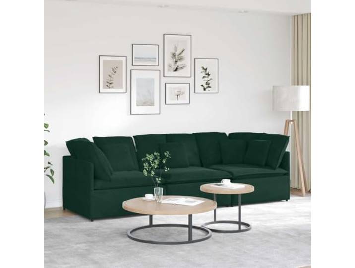 HEFZGDB Modulares Sofa mit Kissen Samt Dunkelgrün – Elegantes Wohnzimmer Sofa mit weicher Polsterung und robustem Metallrahmen für außergewöhnlichen Komfort und Flexible