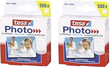 tesa Photo Foto-Klebepads, weiß, beidseitig klebend 500 Stück