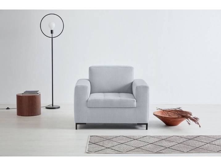 OTTO products Sessel Grazzo Loungesessel, moderne Sitzheftung, bequemer Einzelsessel, hochwertige Stoffe aus recyceltem Material, Steppung im Sitzbereich