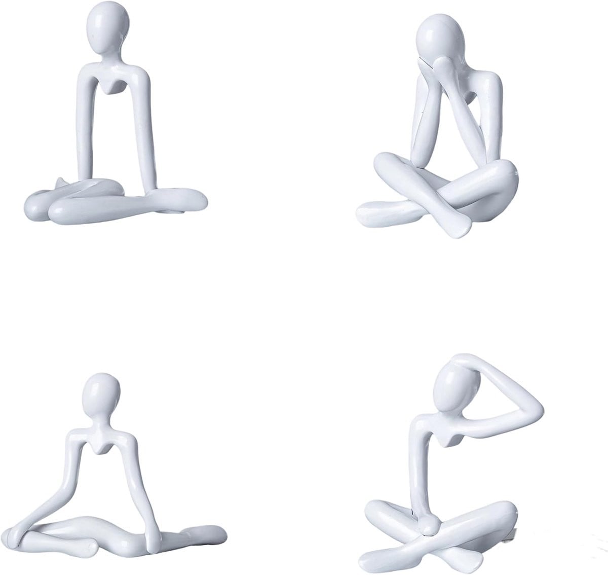 Denker sculptuur - Abstracte minimalistische kunst voor huisdecoratie - Wit