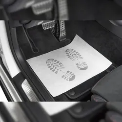 VEPATIM 500 Fußraumschoner Einweg-Fußmatten aus 100% Papier bedruckt 380mm x 500mm
