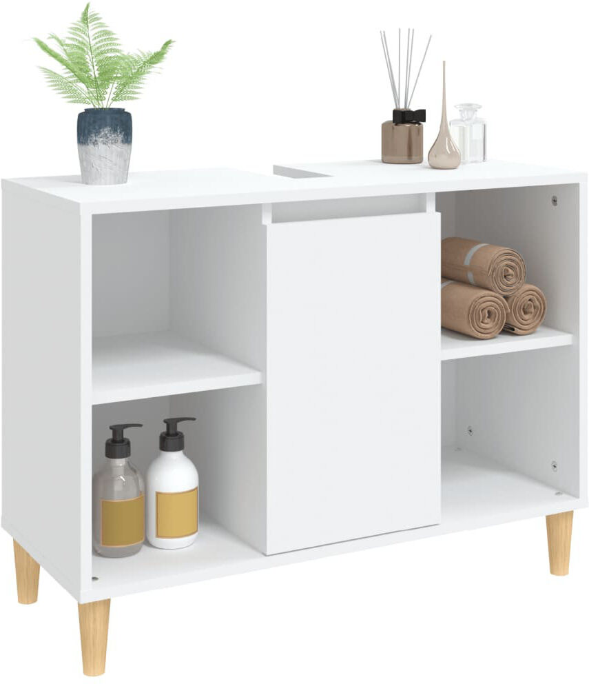 Latitude Run Skagway Sink Cabinet 80x33x60 cm Engineered Wood White 60cm H X 80cm W X 33cm D