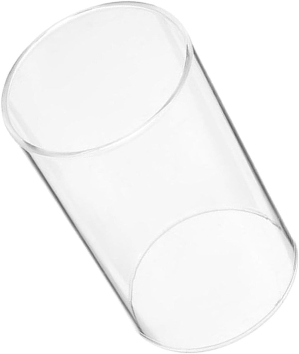 Glazen Kaarsenhouder - Cilindervormige Kandelaar - Transparant - Hoogte: 20 cm
