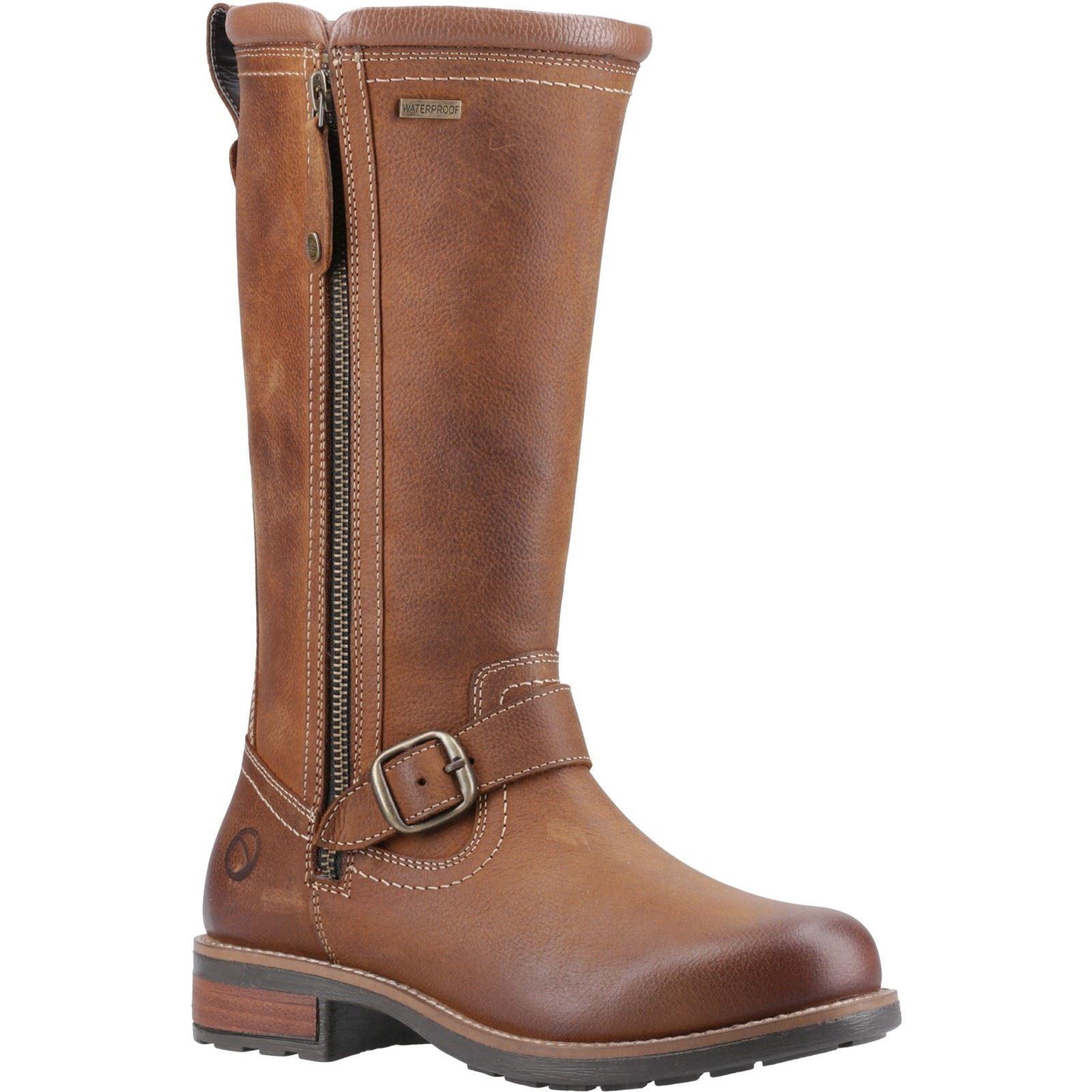 Cotswold Bourton Leder Damen Lederstiefel in Tan