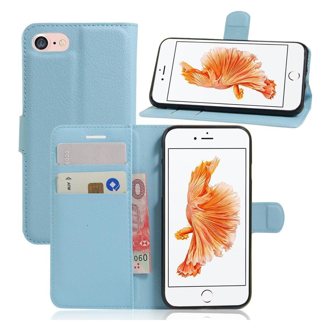 Cover-Discount iPhone 8 / 7 - Leder Tasche Etui Hülle Karten Fächer hellblau (Apple iPhone 7, Apple iPhone 8) (10112971G)