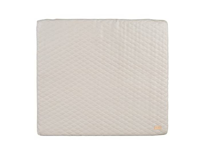 roba Wickelauflage Luxe 85 x 75 cm - Wickelunterlage abwaschbares veganes Leder - Wickeltischauflage im Design Greyish gesteppt - Hellgrau
