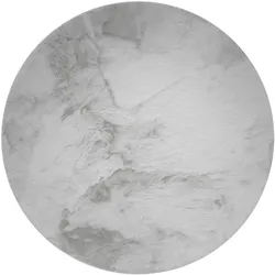 benuta Nest - Kunstfell-Teppich Dave Grau ø 180 cm rund