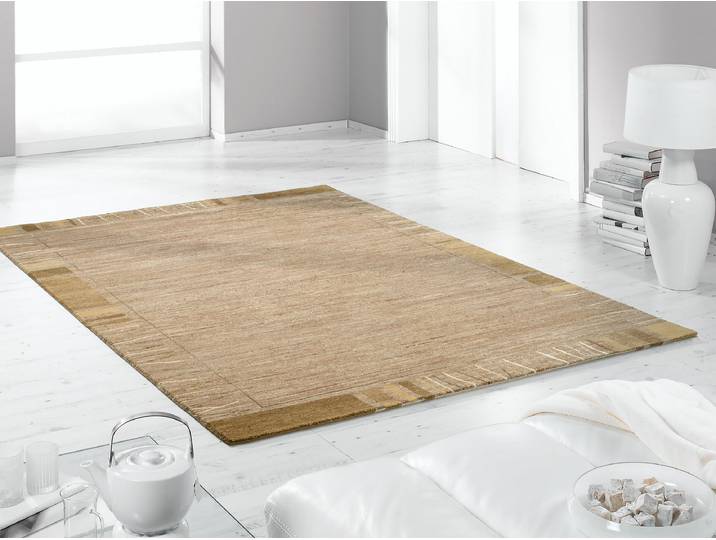 Tapis en laine Olympus Top Beige/Beige 140 x 200cm Tissu mélangé
