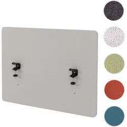Akustik-Tischtrennwand HWC-G75, Büro-Sichtschutz Schreibtisch Pinnwand, doppelwandig Stoff/Textil ~ 60x75cm beige