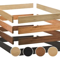 Hasena Oak-Line Massivholz Bettrahmen Modul 18 140x190 cm / Eiche graphit, gebürstet, geölt