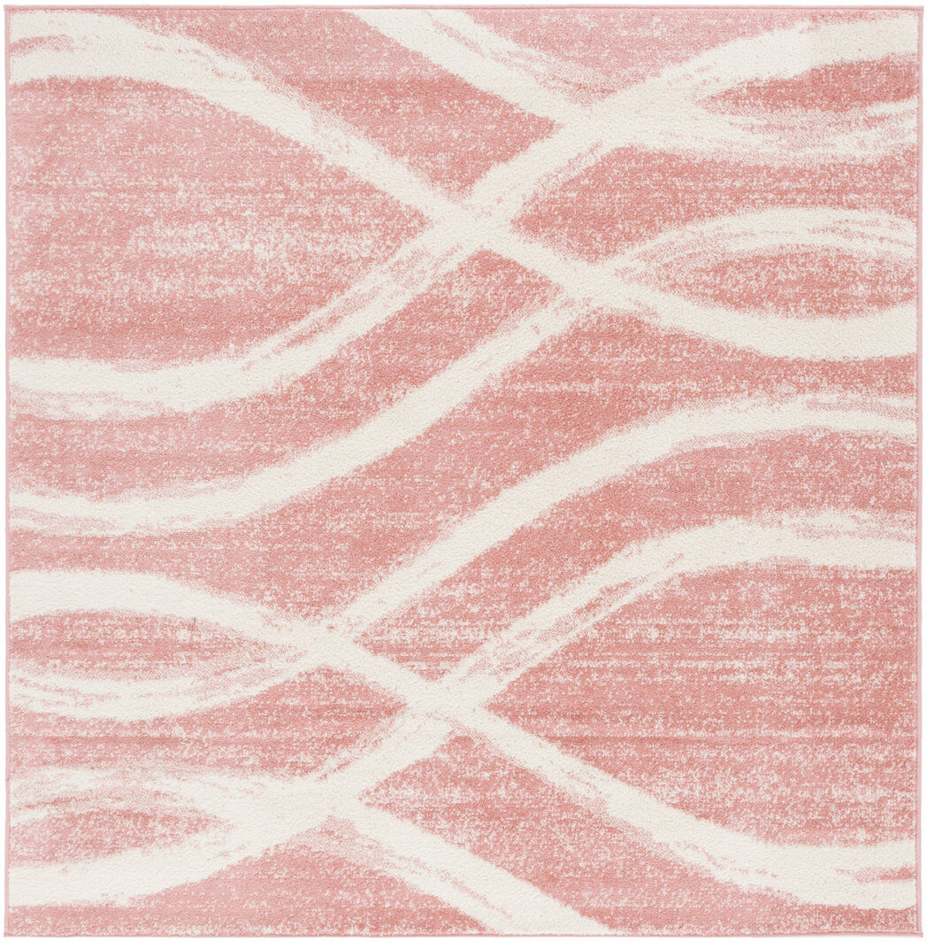 Bloomsbury Market Aisel Area Rug Rose / Cream Square 122 X 122cm