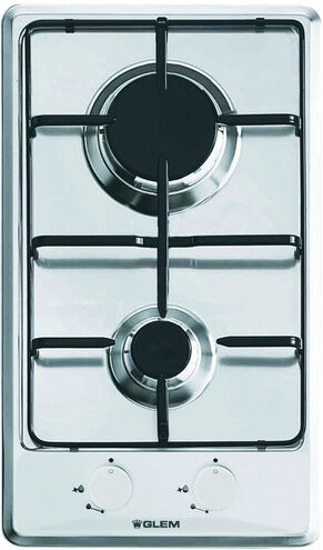 Glem Gas GT32IX piano cottura Acciaio inossidabile Da incasso 30 cm 2 Fornello(i)