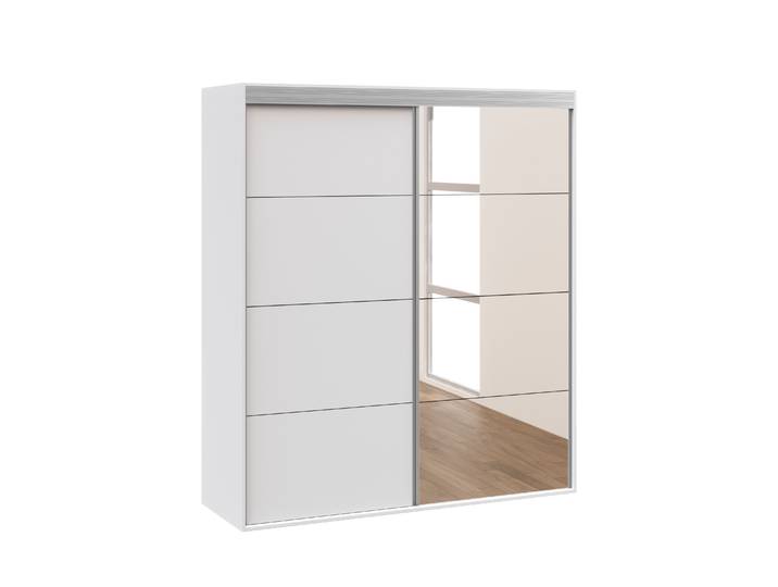 Kleiderschrank Schiebetüren mit Spiegel BODO 180 cm weiss
