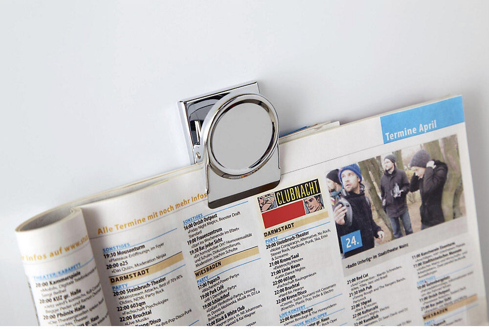 Magnetclip, silber, Haftkraft 26 Blatt A4, VE 12 Stück magnetoplan