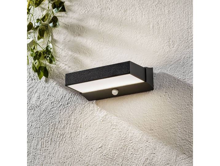 Trio Lighting Außenwandleuchte mit Bewegungsmelder Cuando, schwarz, Aluminium, Modern, Wandlampe