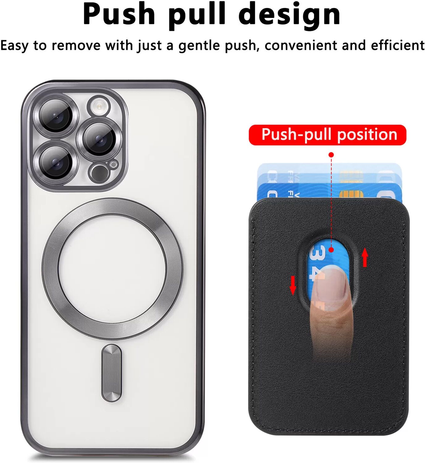 INF Elektroplattiertes magnetisches iPhone 12-Gehäuse mit Kartenhalter – Stoßfest & Schlank iPhone 12