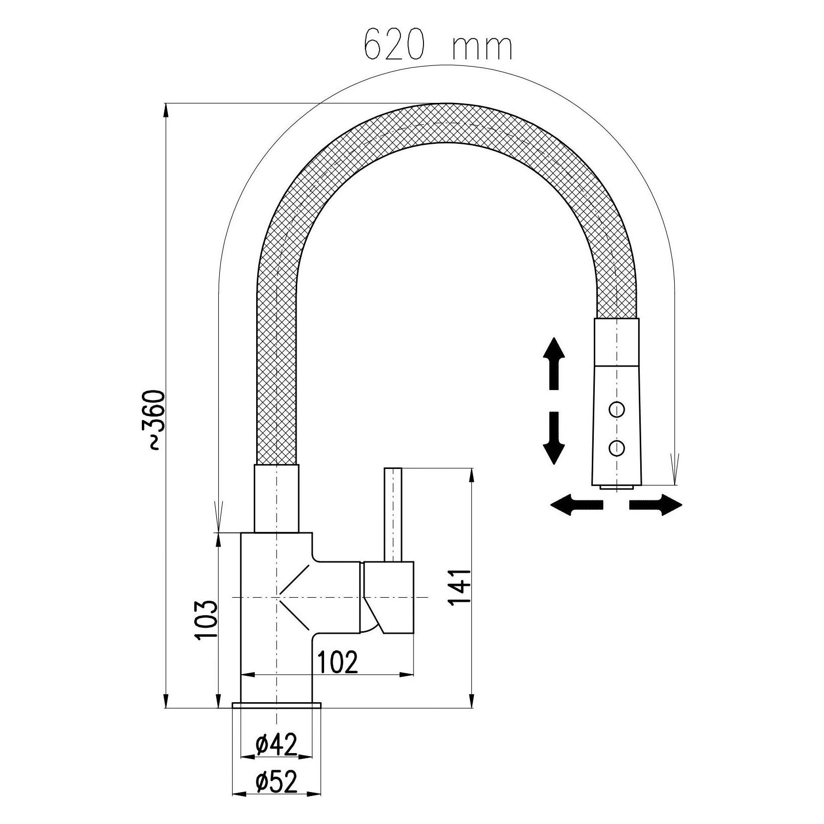 Domoletti SINK MIXFLEXSPOUT DSE919.5/12CMATC (DSE919.5/12CMATC)