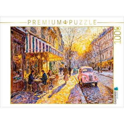 CALVENDO Puzzle Erste Sonnenstrahlen im Außencafé Impressionistisches Puzzle | 1000 Teile Lege-Größe 64x48cm Foto-Puzzle für glückliche Stunden