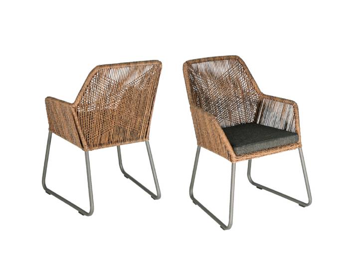 2er Set SIT Mobilia ALLANIS Gartenstuhl Band gezwirnt Aluminiumgestell