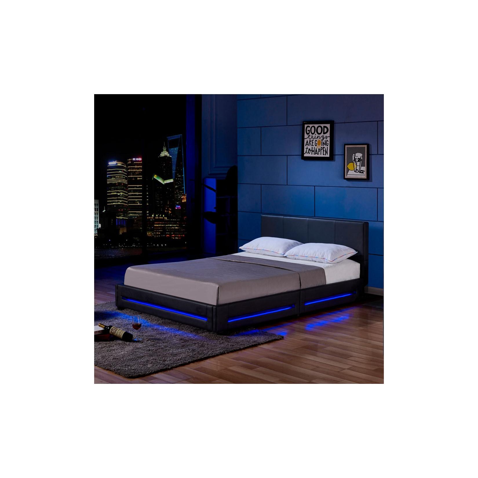 HOME DELUXE LED Bett ASTEROID - 180 x 200 cm Schwarz