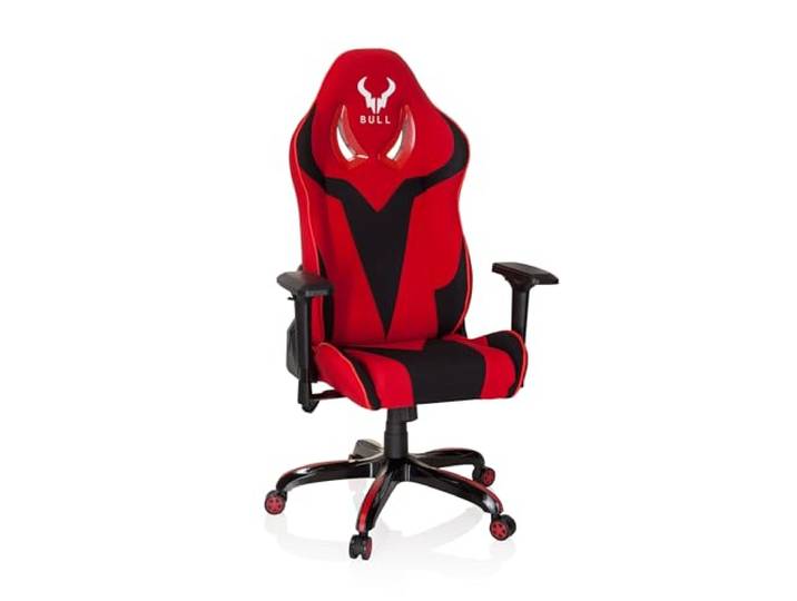 hjh OFFICE 729263 Chefsessel Promoter II Stoff Rot/Schwarz Gaming PC Stuhl Sportsitz mit Wippfunktion