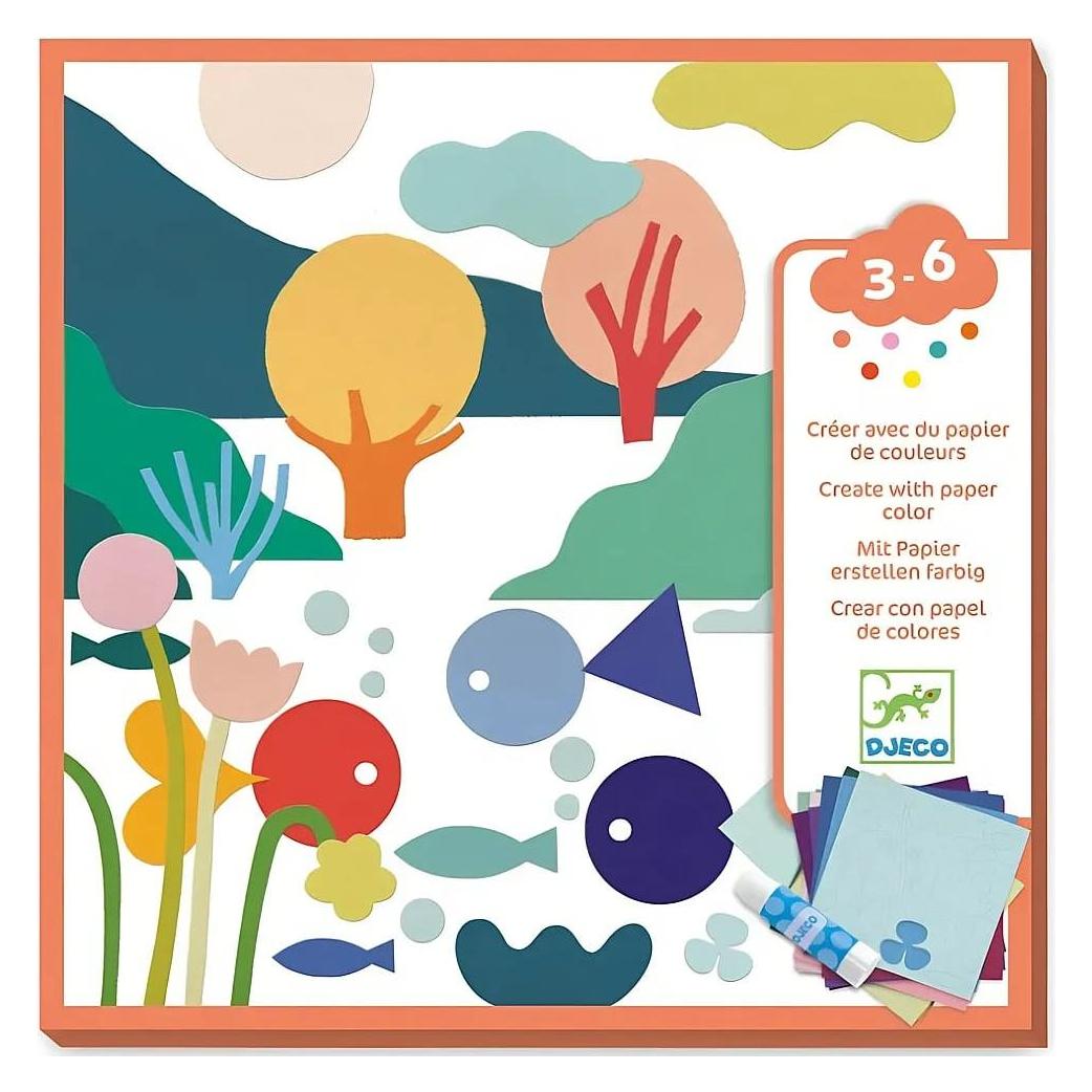 Djeco Basteln mit farbigem Papier (DJ09019)