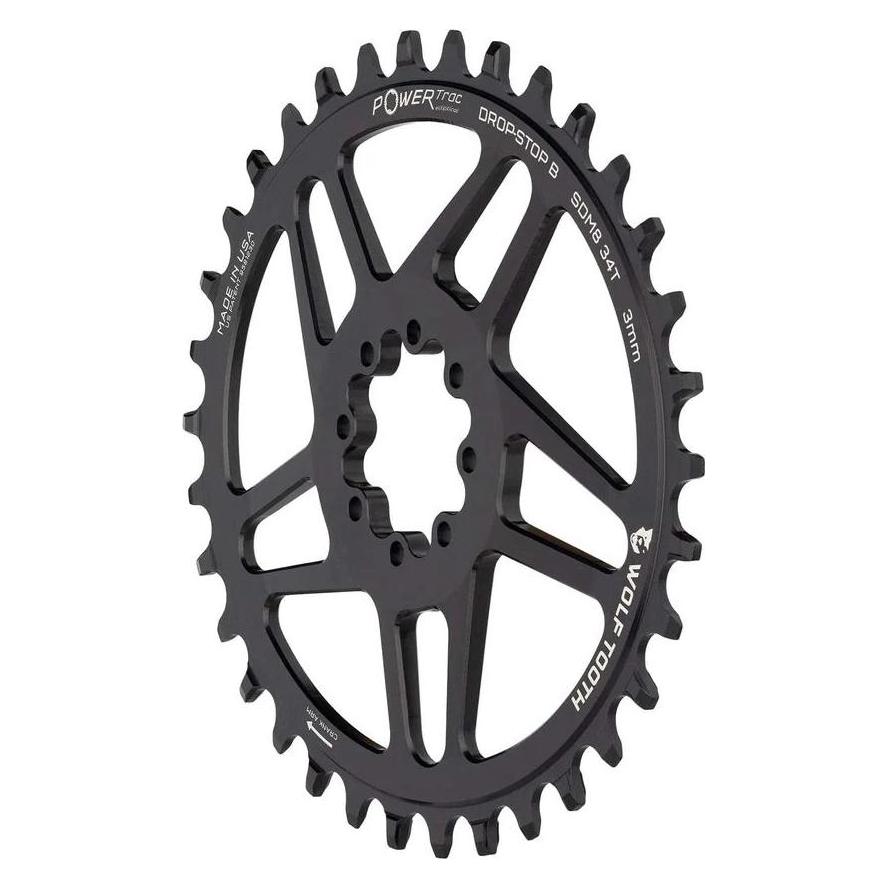 Wolf Tooth PowerTrac Elliptical SRAM 8-bolt Direct Mount Kettenblatt, Boost 52mm/Offset 3mm, 34 Z. (34) (66571278)