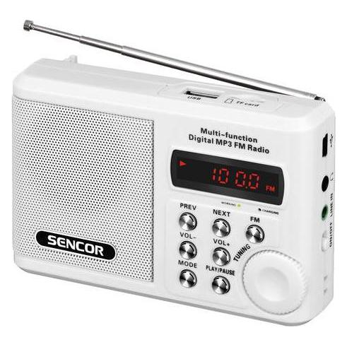 Sencor radio receiver 7.2x11x2.9cm SRD215W (FM) (SRD 215 W)