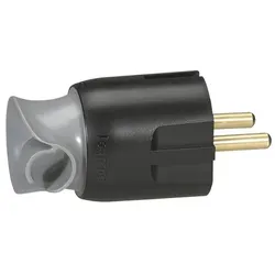 Legrand 050173 Stecker 360° drehbare Einführung schwarz/grau