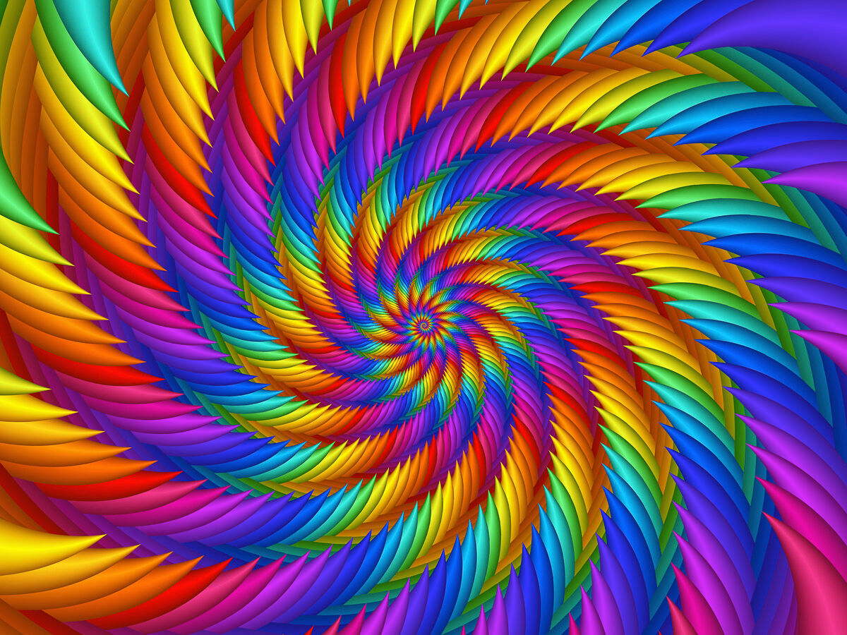 Fototapete PAPERMOON "Psychedelische Regenbogensple", bunt, B:2m L:1,49m, Vlies, Tapeten, Fototapete