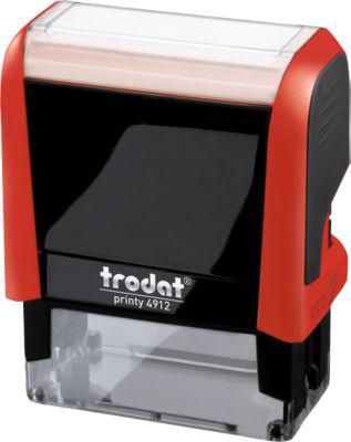 Adress-Stempel trodat® Printy 4912, Gehäusefarbe rot & Stempelabdruckfarbe schwarz