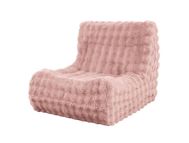 Fauteuil de sol en flanelle rose avec dossier 100x28x28 cm