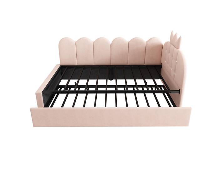 Oxeza Polsterbett 90/200 cm Rosa mit Ausziehbett 90/190 cm, ohne Matratze, Mode, 90x200 cm, Schlafzimmer, Betten, Polsterbetten