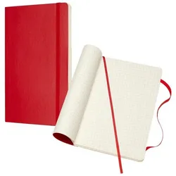 MOLESKINE Notizbuch Classic Collection kariert A5 192 Seiten scharlachrot beige, 13x21 cm