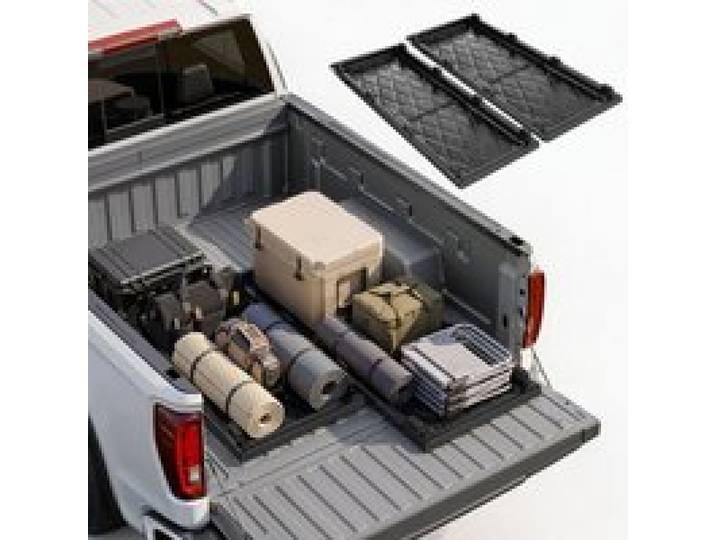 VEVOR 2 Stk. Ausziehbare Ladeflächenauszüge für Pickups 1588 x 610 mm HDPE, 226,8 kg Tragkraft, für Full-Size-Pick-ups mit Ladeflächen ab 1,70 m Länge, mit 2 Nylongurten, Haken & 4 Befestigungslöchern