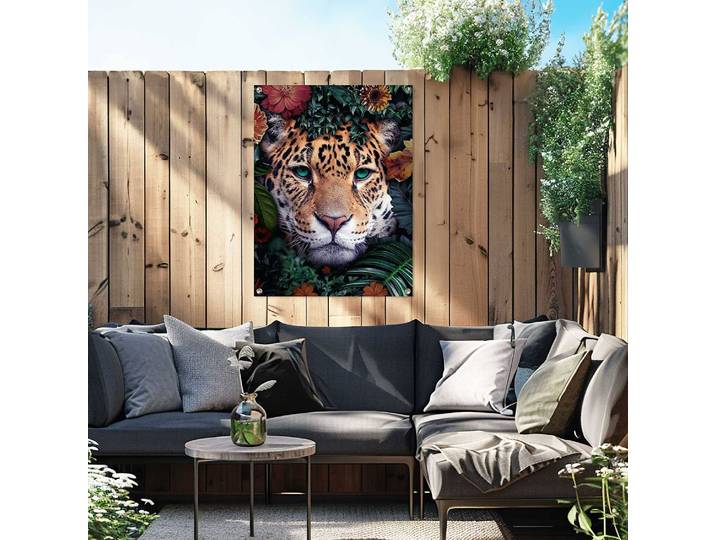 Outdoor-Poster Leopard PVC Multicolor/Multicolor 60 x 80 x 0cm