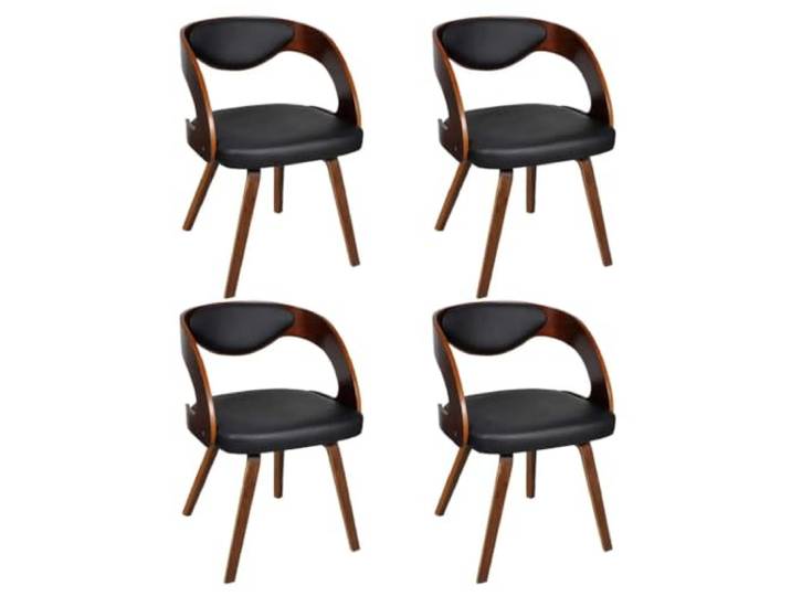 KLGBNCVE Esszimmerstühle 4 STK. Braun Bugholz und Kunstleder Leder-Mischgewebe-Polsterung,ergonomisch,weiche Polsterung,robuster Holzrahmen,max. 110 kg pro Sitz