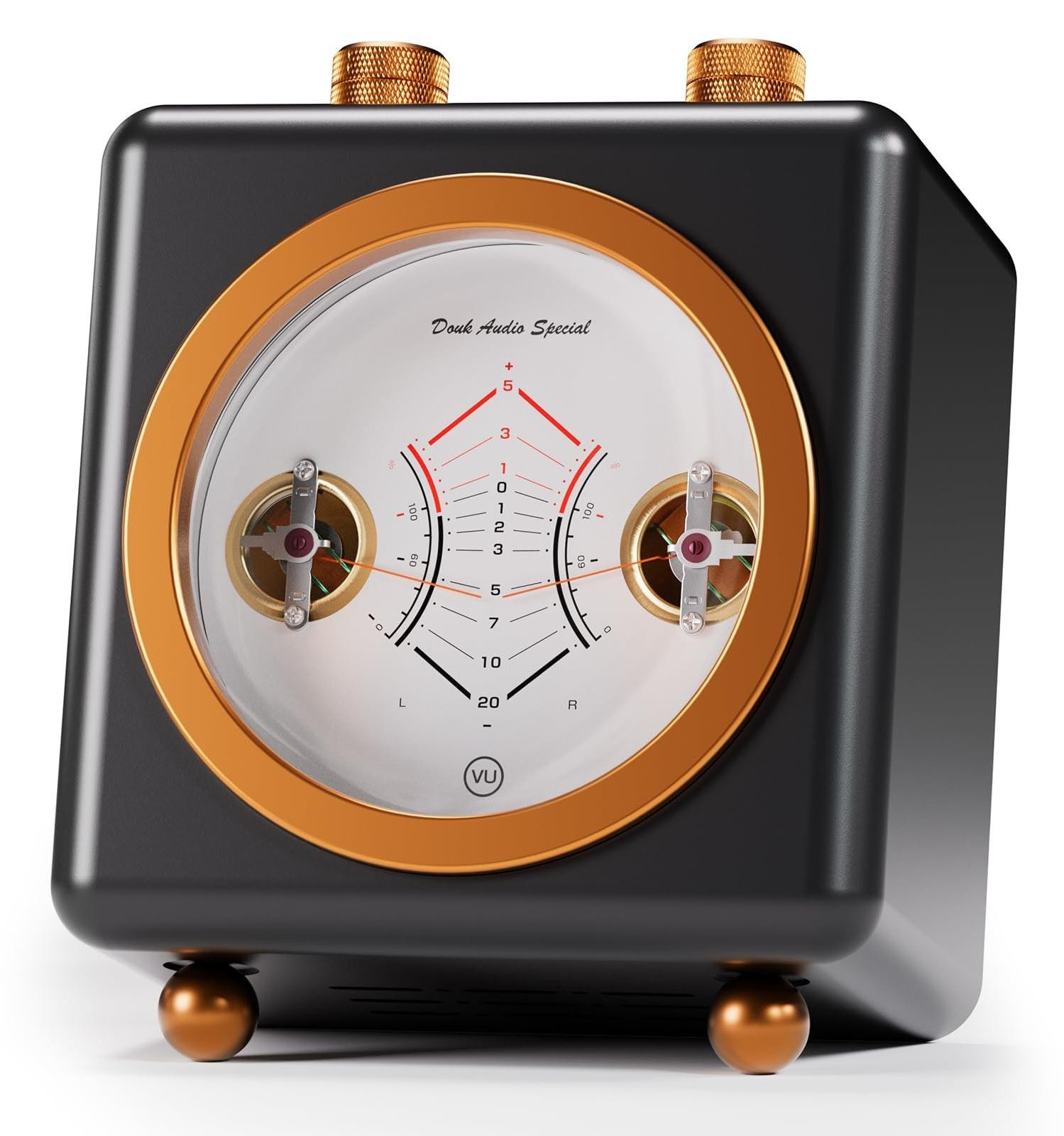 Analoge VU-meter met groot display en muziekspectrumanalysator
