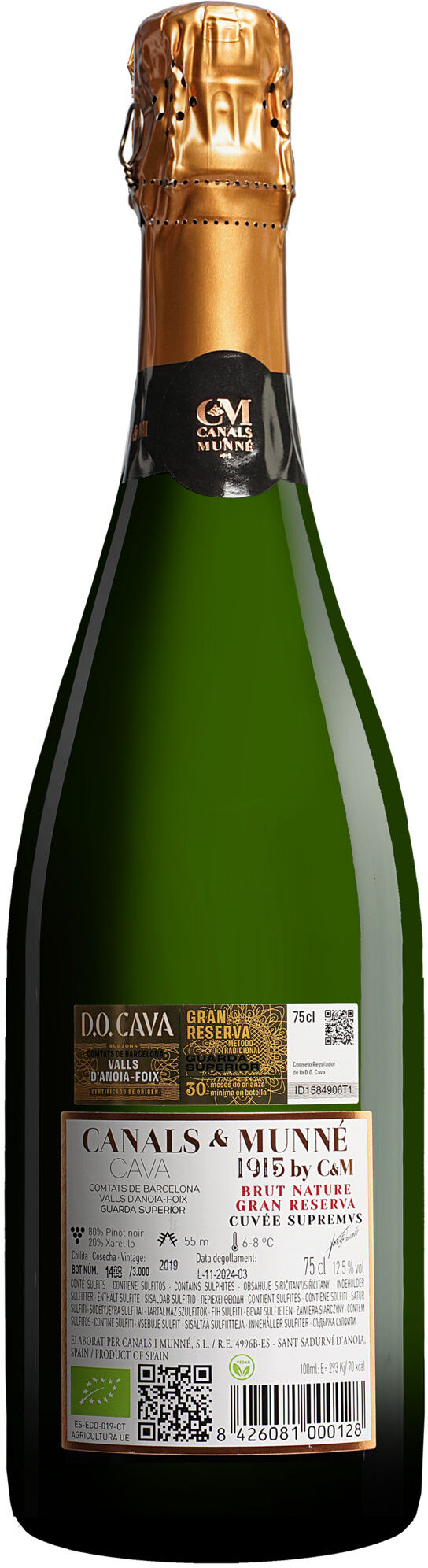 Canals & Munné Cava »1915« Gran Reserva Brut Nature 2019 12.5% Vol. Sehr Trocken aus Spanien