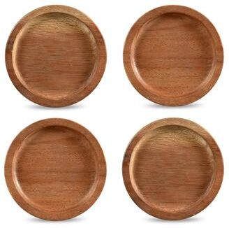 "Noritake Kona Wood Set of 4 Coasters, 3.75"""