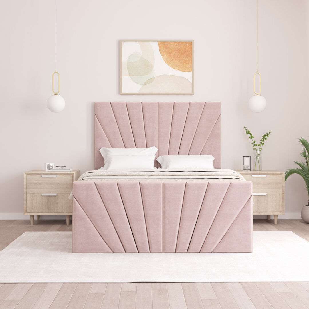 Brayden Studio Odolo Upholstered Ottoman Storage Bed Pink Kingsize (5')
