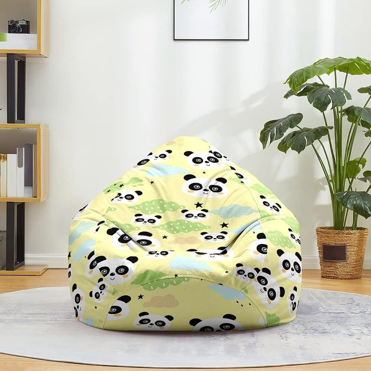 Zitzak Stoelhoes De Wolken - 2-in-1 Ontwerp voor Zitzak en Speelgoedopslag - Linnen Stoffen Hoes voor Kinderkamer, Slaapkamer of Tuin - 100 x 120 cm
