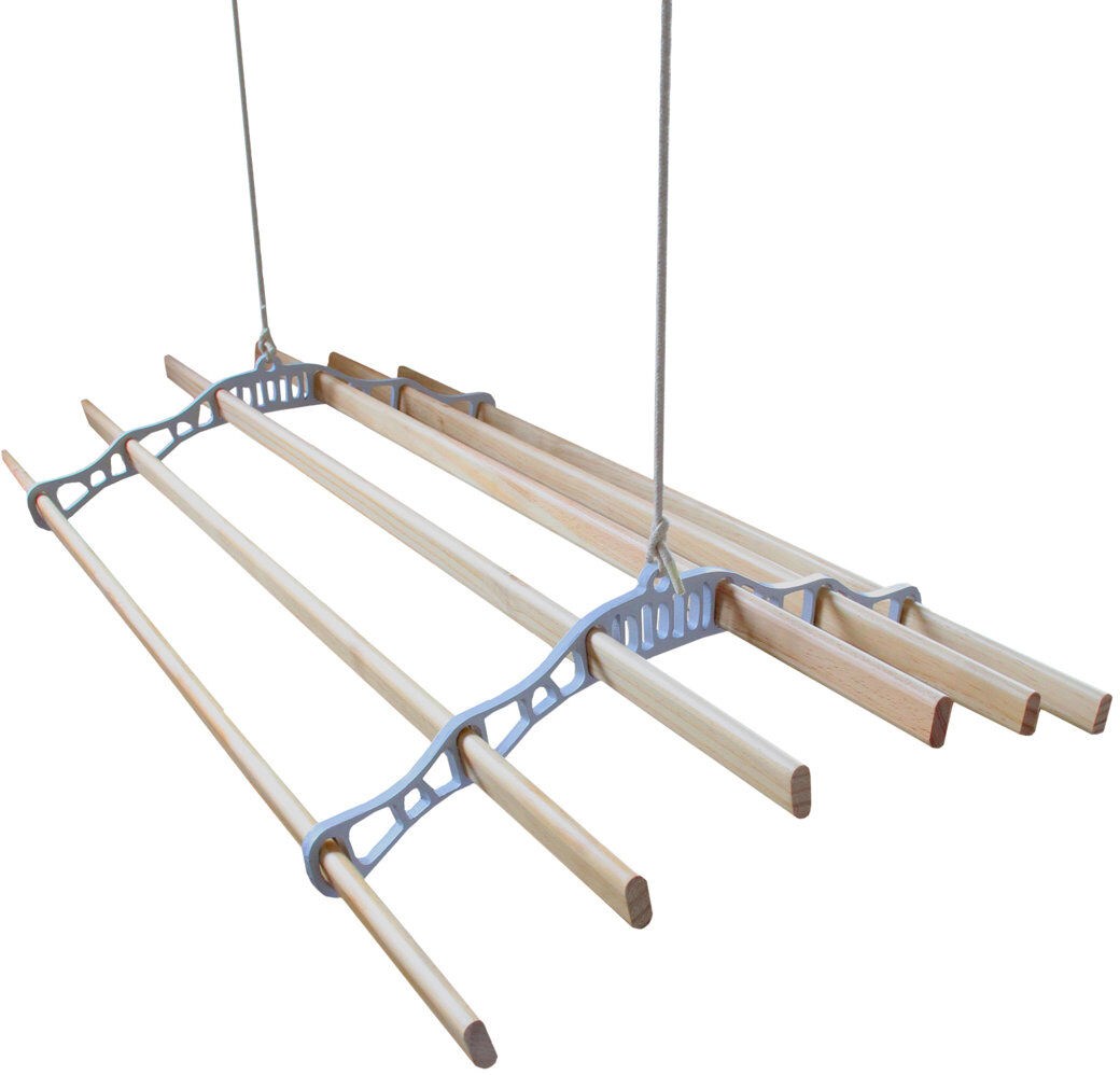 Rebrilliant Wood Wall-Mounted Drying Rack 56cm H x 240cm W