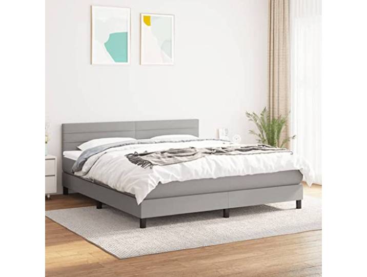 RJPLMFV Lattenrost mit Matratze, Hellgrau, 180 x 200 cm Atmungsaktiver Stoff, verstellbarer Kopf, Taschenfedern, mittlere Unterstützung