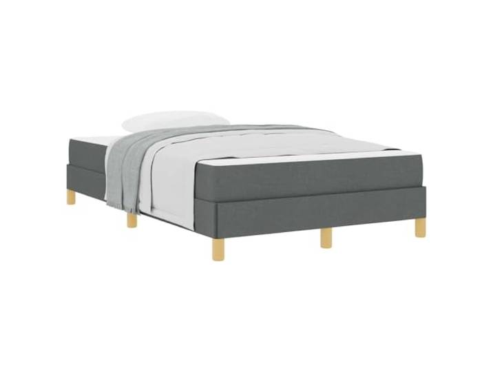 PUGYNBK Boxspringbett, Dunkelgrau, 120 x 200 cm, mit Matratze Lattenrost, Taschenfederkern, mittlere Festigkeit, glänzende schwarze Beine, modernes Schlafzimmer