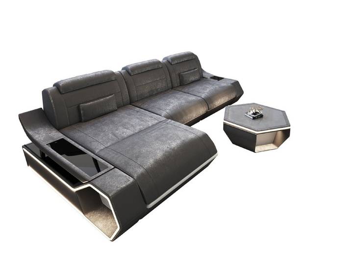 Sofa Dreams Ecksofa Polster Ecksofa Toscano L Form, LED Beleuchtung