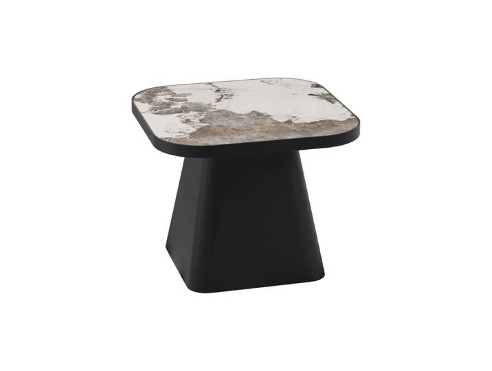 Design Beistelltisch „Petra“ 50 x 50 cm Keramik Marmoroptik Calcatta glänzend Akante Design
