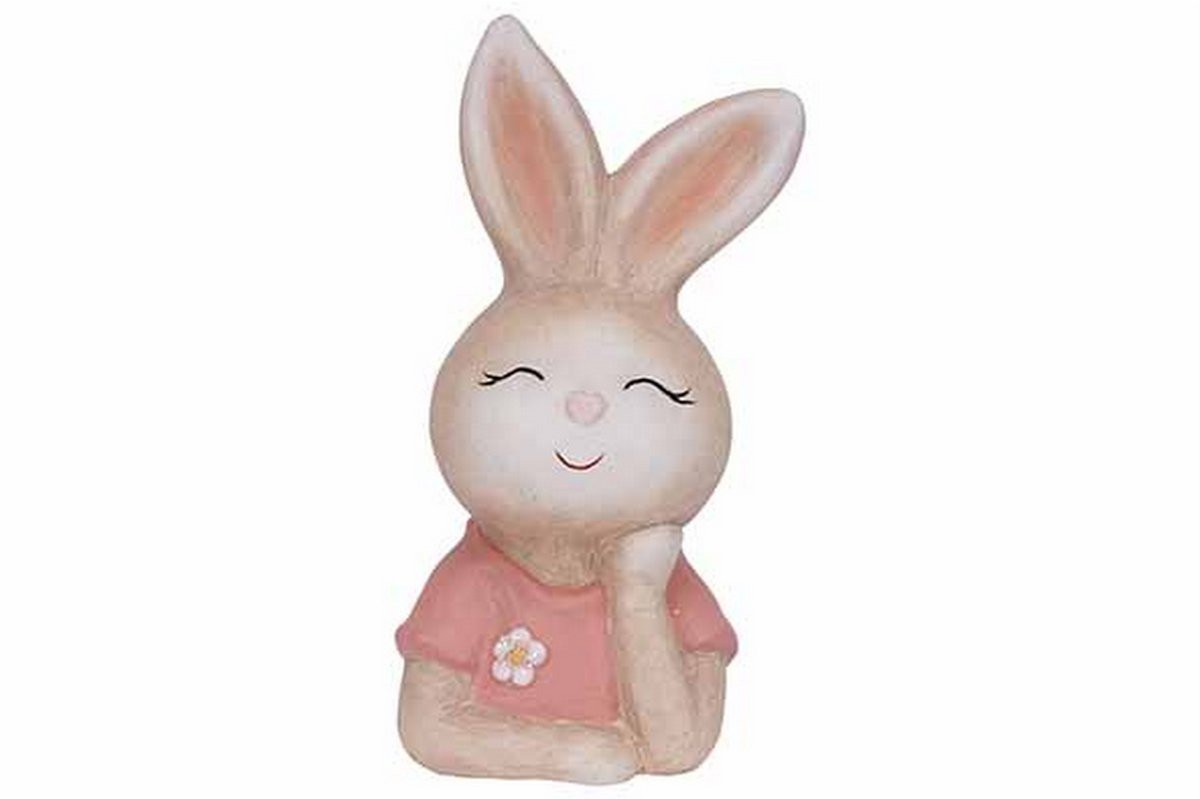 Cosy @ Home Buste Rabbit Decoratie - Roze - H 19 x B 9 x D 8,5 cm