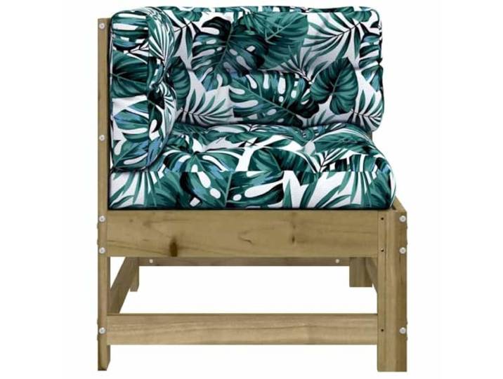 KTHLBRH Ecksofa aus Kiefernholz mit Kissen Modulares Gestell für den Außenbereich, robustes Gestell, maximale Belastung 110 kg, 3 Kissen inklusive